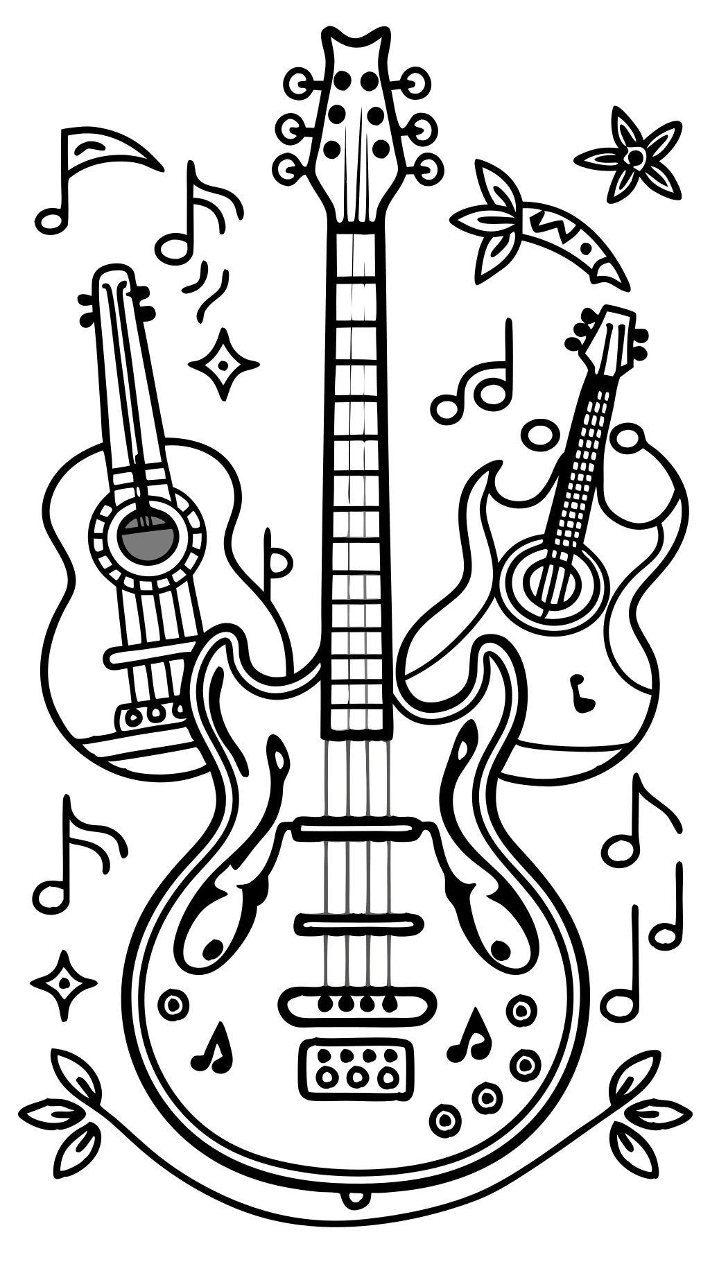 coloring pages of guitars